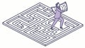 Navigating through a maze, symbolizing problem-solving and finding path, vector design Generative AI Royalty Free Stock Photo