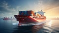 Navigating Trade: Container Vessel in Global Maritime Freight Transportation. Generative ai