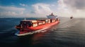 Navigating Trade: Container Vessel in Global Maritime Freight Transportation. Generative ai
