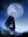 Navigating under the Moon Royalty Free Stock Photo