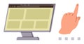 Navigating Web Interface with Hand Gesture on Modern Desktop Screen Royalty Free Stock Photo