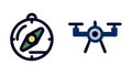 Navigation Aerial Surveying Drone with Compass Icon, vector design Generative AI Royalty Free Stock Photo