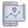 Navigation app Fill Vector icon which can easily modify or edit Royalty Free Stock Photo