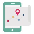 Navigation app Flat Vector icon which can easily modify or edit