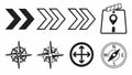 Navigation arrows vector set, directional symbols, map and UI elements collection vector design Generative AI