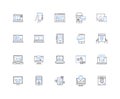 Navigation bar line icons collection. Menu, Tabs, Links, Navigation, Toolbar, Panel, Ribbon vector and linear