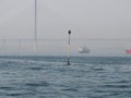 Navigation beacon in the port of Vladivostok Royalty Free Stock Photo