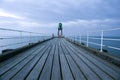 Navigation beacon on Whitby pier Royalty Free Stock Photo
