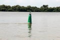 Navigation buoy of the river fairway at the mouth of the Danube Royalty Free Stock Photo