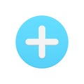Navigation button plus 3d blue icon vector illustration