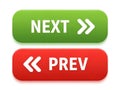 Navigation buttons next and prev isolated on white background Royalty Free Stock Photo