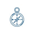 Navigation compass line icon concept. Navigation compass flat  vector symbol, sign, outline illustration. Royalty Free Stock Photo