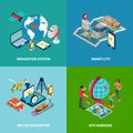 Navigation Concept Icons Set Royalty Free Stock Photo