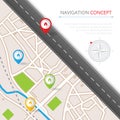 Navigation concept with pin pointer