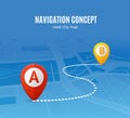 Navigation Concept Road City Map. Vector