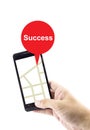 Navigation concept. success search with gprs on mobile Royalty Free Stock Photo