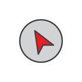 Navigation cursor filled outline icon