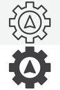 Navigation cursor gear line and solid vector icon set Royalty Free Stock Photo