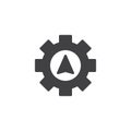 Navigation cursor gear vector icon Royalty Free Stock Photo