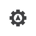 Navigation cursor gear vector icon