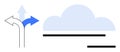 Directional Arrows with Cloud Symbol Decision-Making and Cloud Computing Concepts Royalty Free Stock Photo