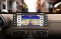 Navigation device in the car 3d illustration Royalty Free Stock Photo