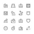 Navigation, direction, maps, traffic thin line icons