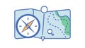 Navigation Discovery Map with Compass Icon, Travel Direction, vector design Generative AI Royalty Free Stock Photo