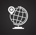 Navigation global positioning system icon on black background for graphic and web design, Modern simple vector sign. Internet