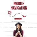 Navigation GPS City Locator Explore Concept Royalty Free Stock Photo