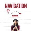 Navigation GPS City Locator Explore Concept Royalty Free Stock Photo