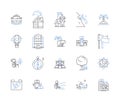 Navigation group line icons collection. Location, Route, Direction, Map, Compass, Destination, Wayfinding vector and