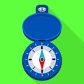 Navigation hand compass icon, flat style