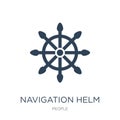 navigation helm icon in trendy design style. navigation helm icon isolated on white background. navigation helm vector icon simple