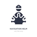 navigation helm icon on white background. Simple element illustration from People concept