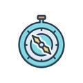 Color illustration icon for Navigation, map and direction