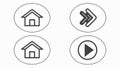A navigation icon set with home and forward buttons. A UI pack. vector design Generative AI Royalty Free Stock Photo