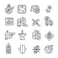 Navigation icon set Location line icons City map with destination information Thin vector Royalty Free Stock Photo