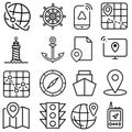 Navigation icon vector set. location illustration sign collection. route symbol.