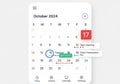 Navigation icons at the bottom include Today, Events, Calendar, and Settings Royalty Free Stock Photo