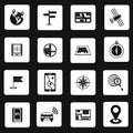 Navigation icons set, simple style Royalty Free Stock Photo