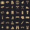 Navigation icons set, simple style Royalty Free Stock Photo