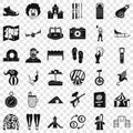 Navigation icons set, simple style Royalty Free Stock Photo