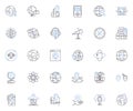 Navigation line icons collection. GPS, Compass, Directions, Map, Chart, Navigation, Orientation vector and linear