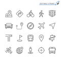 Navigation outline icon set