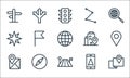 Navigation line icons. linear set. quality vector line set such as map point, travel, location, gps phone, compass, compass,