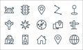 Navigation line icons. linear set. quality vector line set such as worldwide, home, adress, location pin, gps phone, direction, Royalty Free Stock Photo