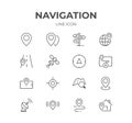 Navigation Line Icons Set