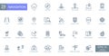 Navigation, location, GPS elements - thin line web icons set. Vector Royalty Free Stock Photo