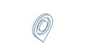 Navigation, location marker, cursor isometric icon. 3d line art technical drawing. Editable stroke vector